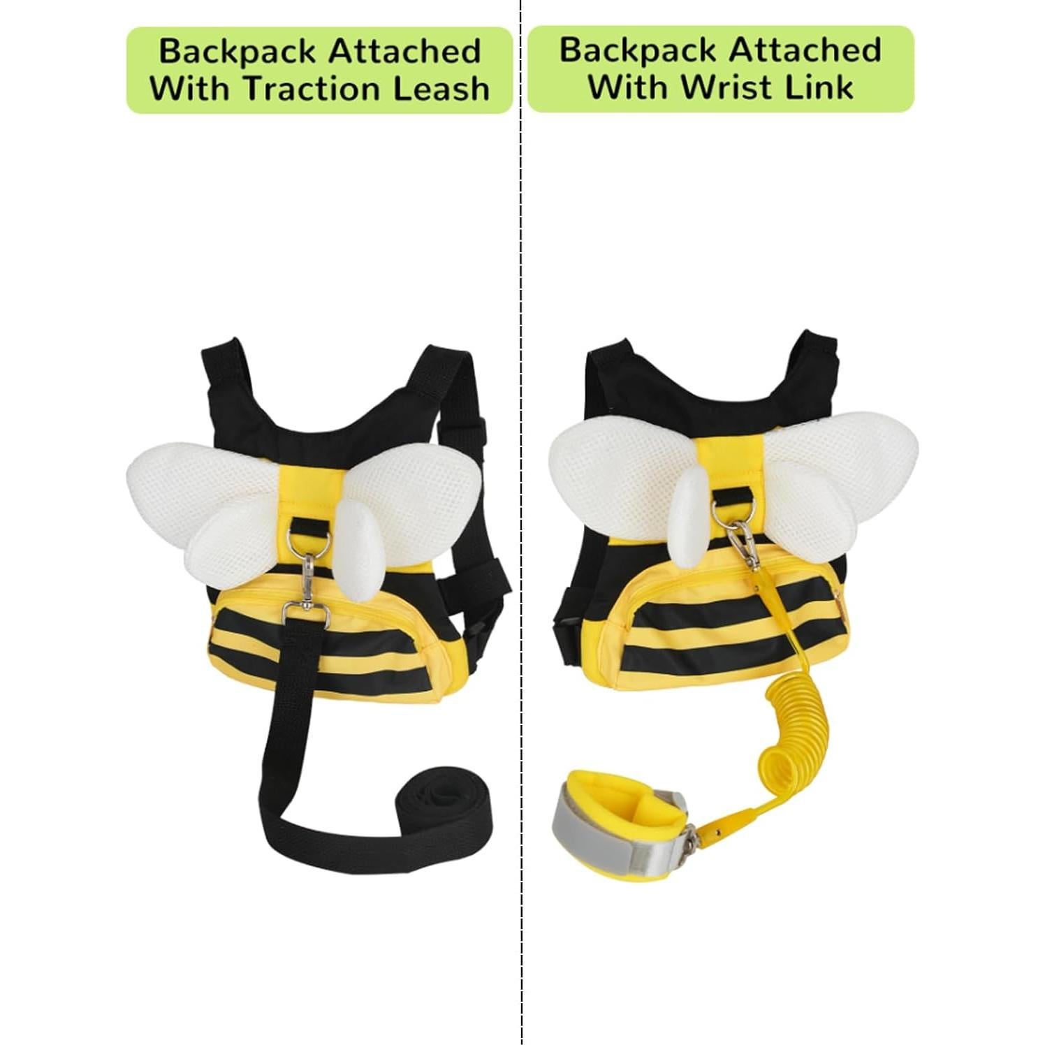 Arnés Antipérdida para Niños con Enlace de Muñeca - Abeja Amarilla