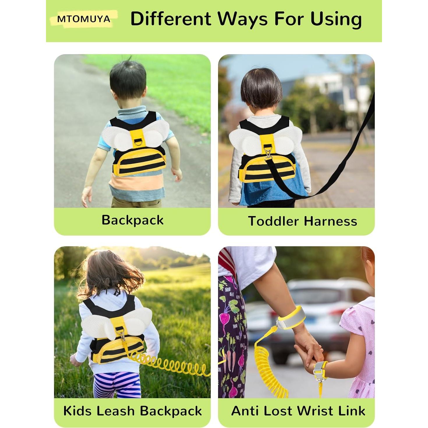 Arnés Antipérdida para Niños con Enlace de Muñeca - Abeja Amarilla
