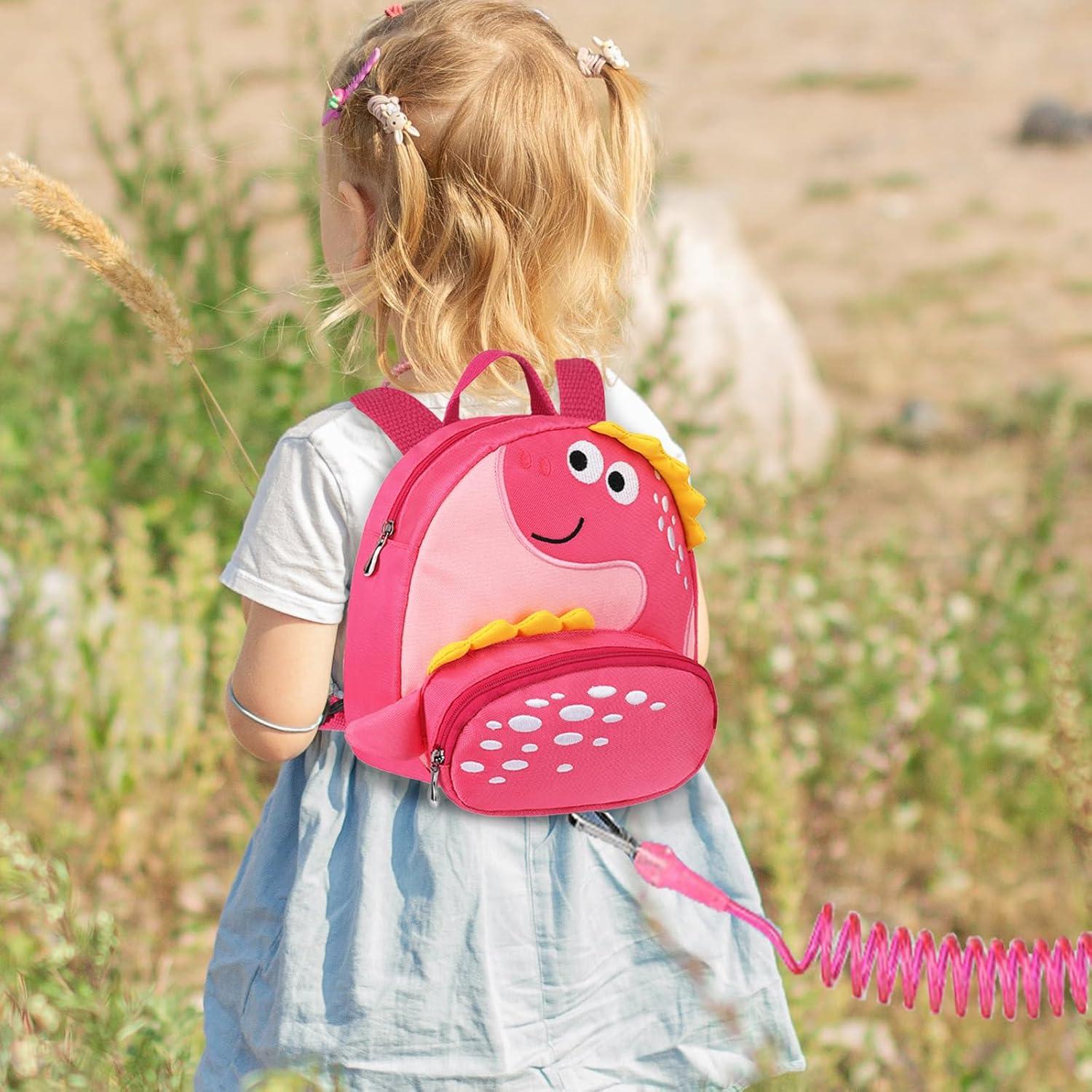 Arnés de Mochila Infantil Accmor Dinosaurio Rosa 24x20cm