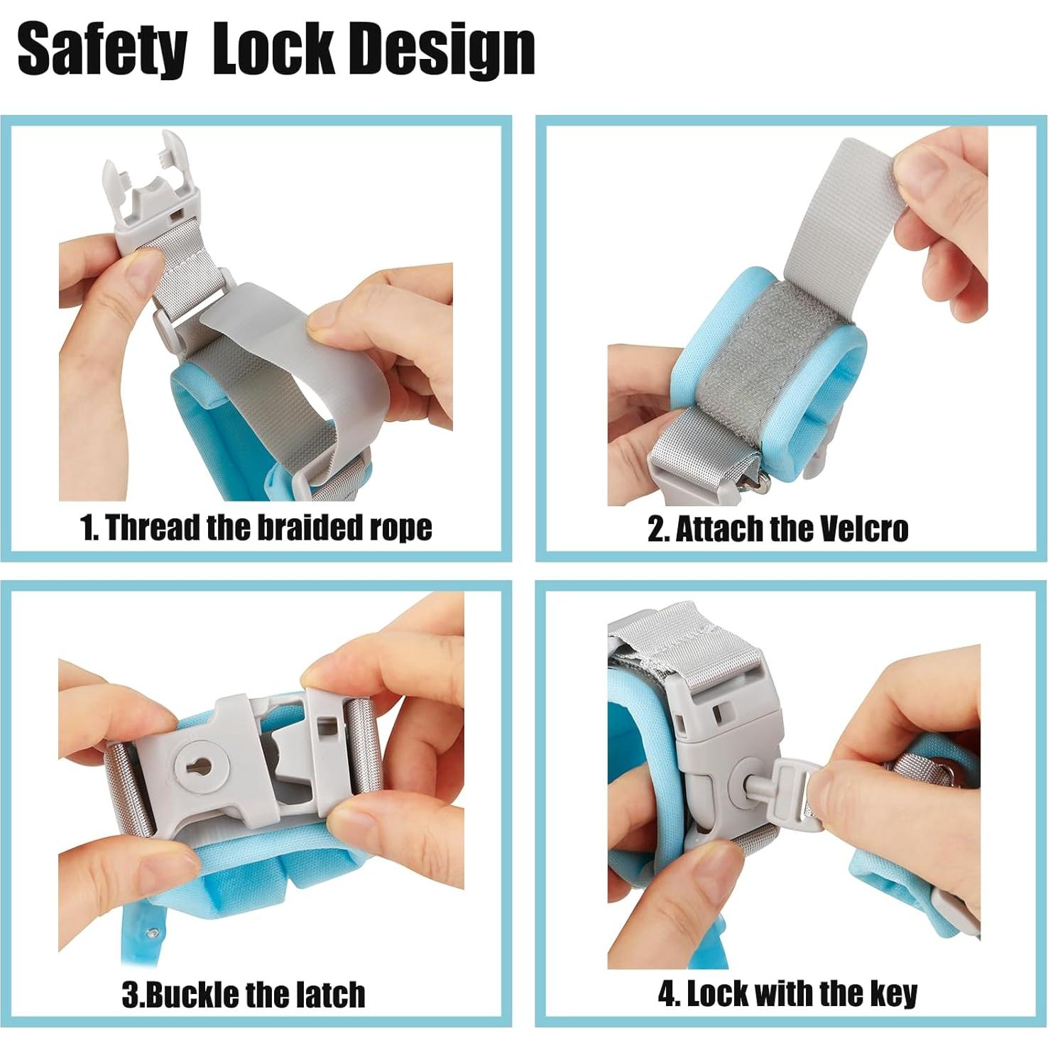 Enlace de Muñeca Antipérdida PandaEar - Arnés Ajustable Azul