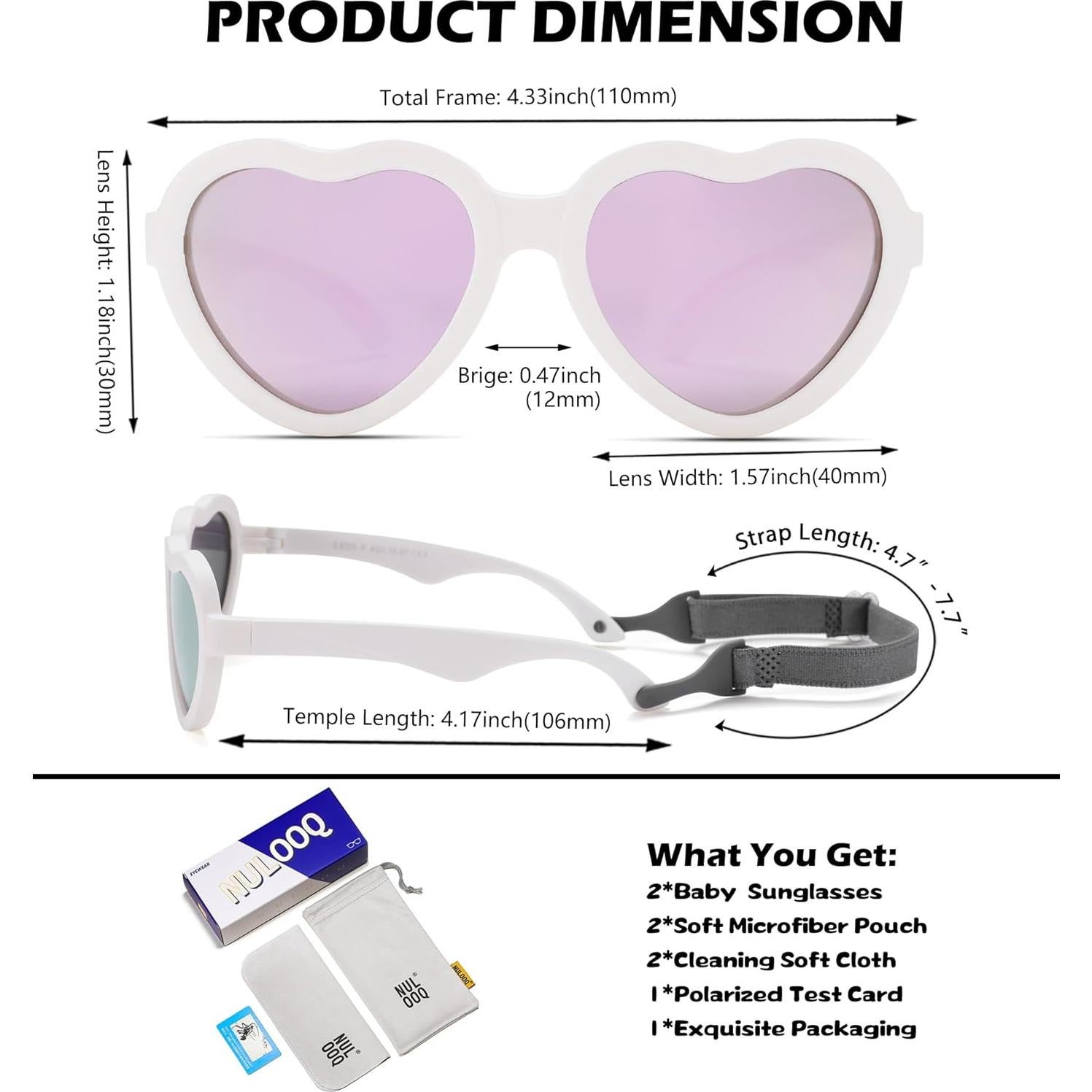 Gafas de sol polarizadas para bebés NU8047 con correa ajustable