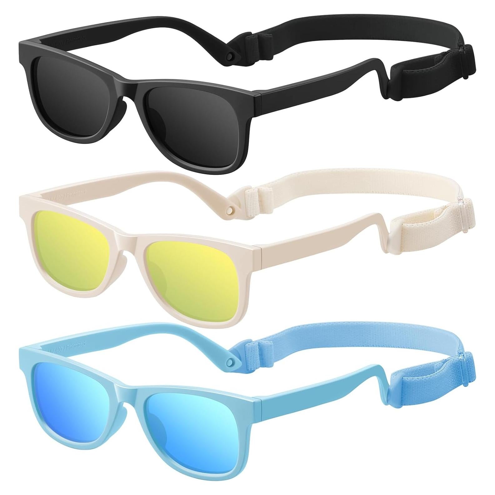 Gafas de sol polarizadas UV400 para bebés 0-2 años - 3 paquetes