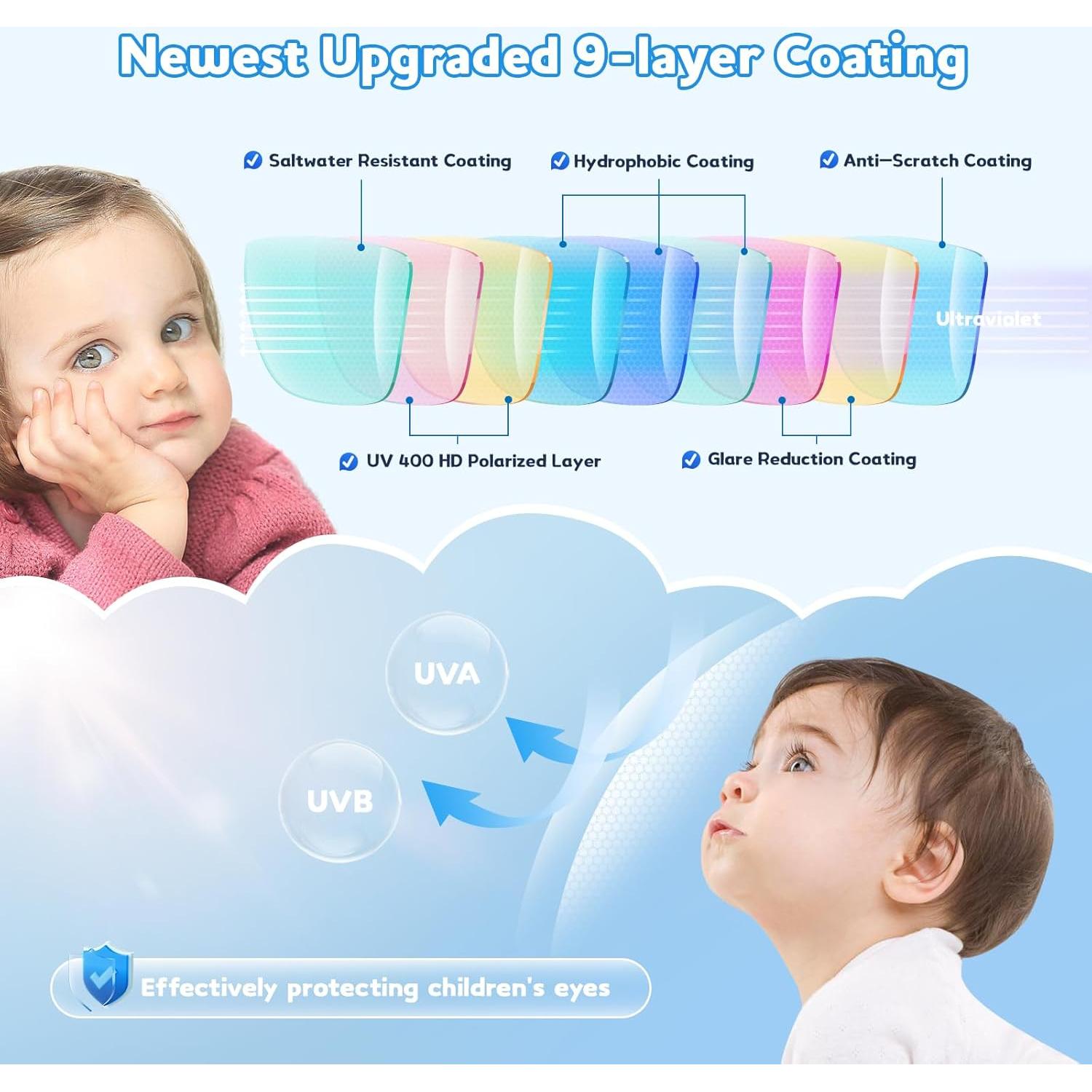 Gafas de sol polarizadas UV400 para bebés 0-2 años - 3 paquetes