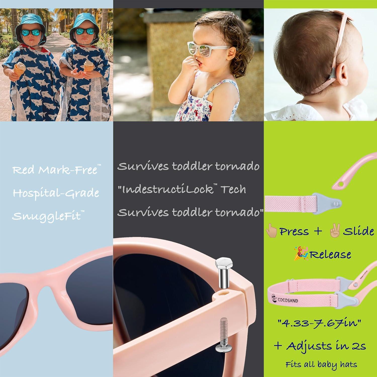 Gafas de sol flexibles COCOSAND para bebés 0-24 meses UV