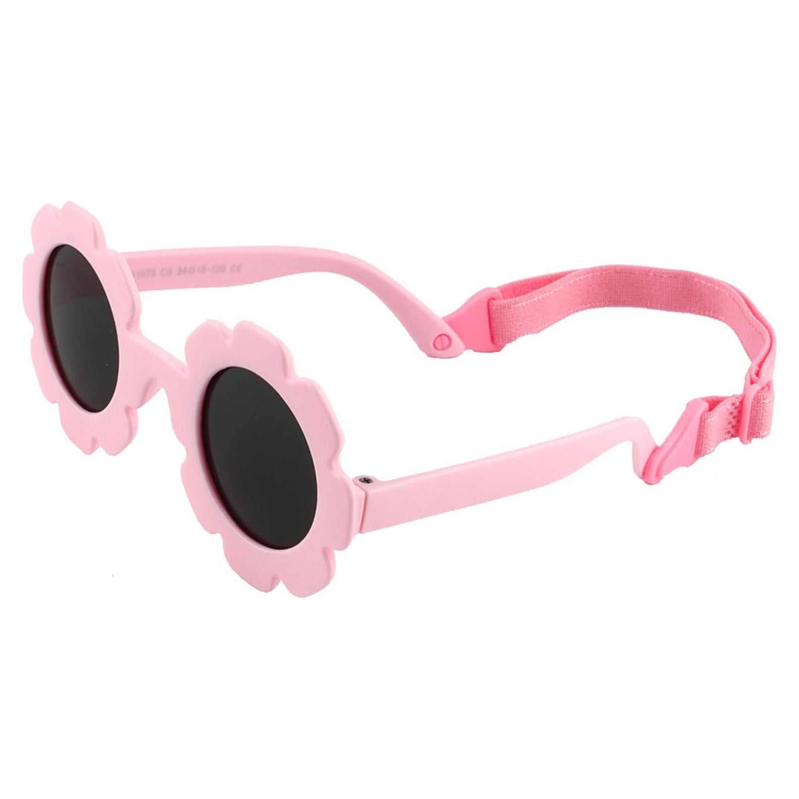 Gafas de sol polarizadas para bebés con correa ajustable - Rosa