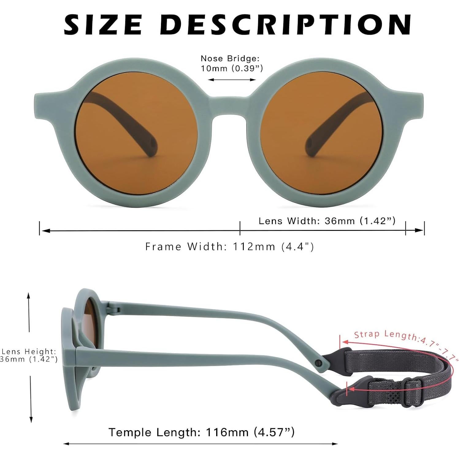 Gafas de sol polarizadas COASION para bebés 0-24 meses