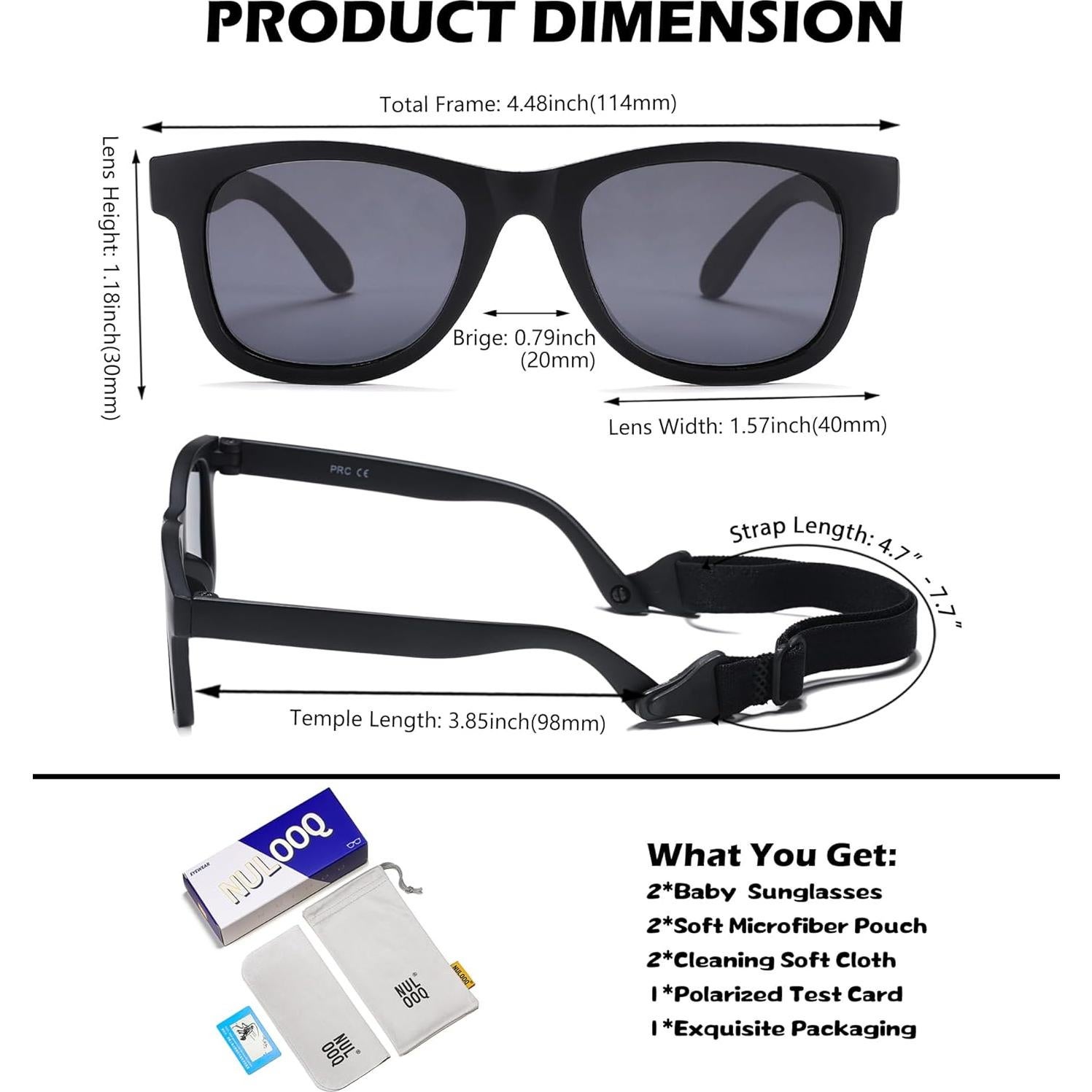 Gafas de sol polarizadas para bebés NU8041 con correa ajustable