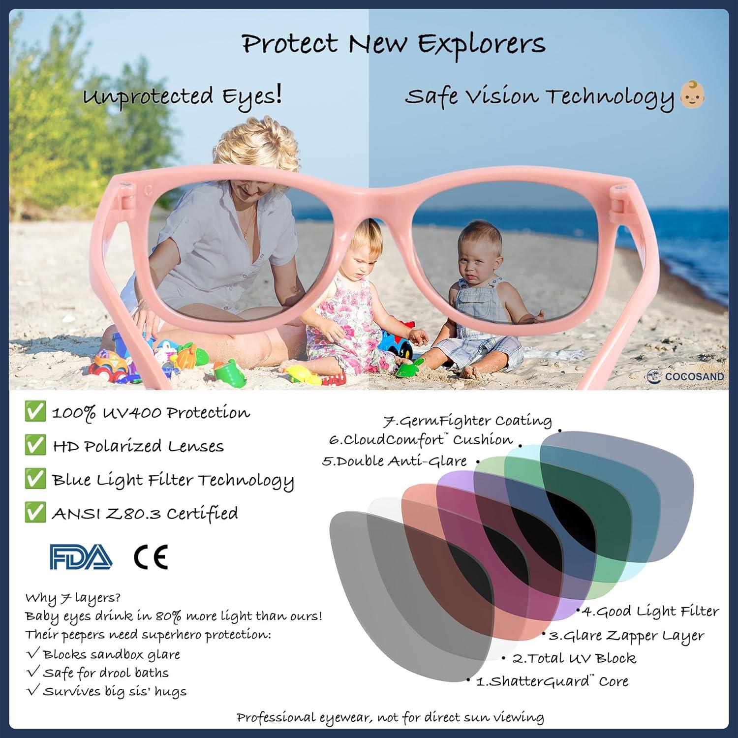 Gafas de sol polarizadas COCOSAND para bebés 0-24 meses UV