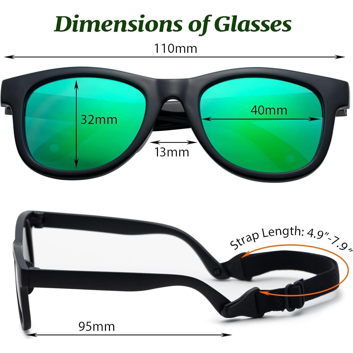 Gafas de sol polarizadas BOBLUEON para bebés 0-24 meses