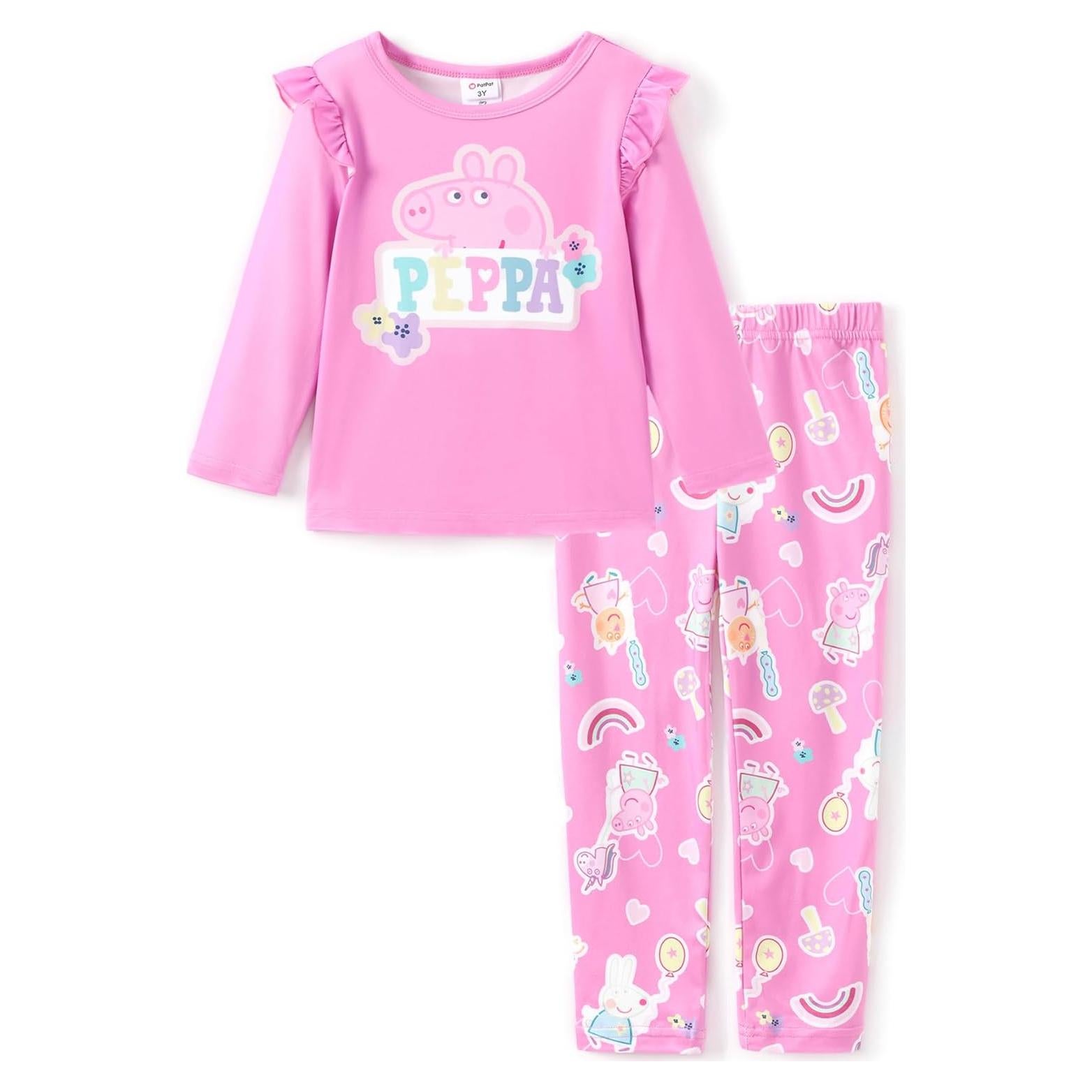 Conjunto Peppa Pig Niñas 2 Piezas Camiseta y Pantalón Rosa