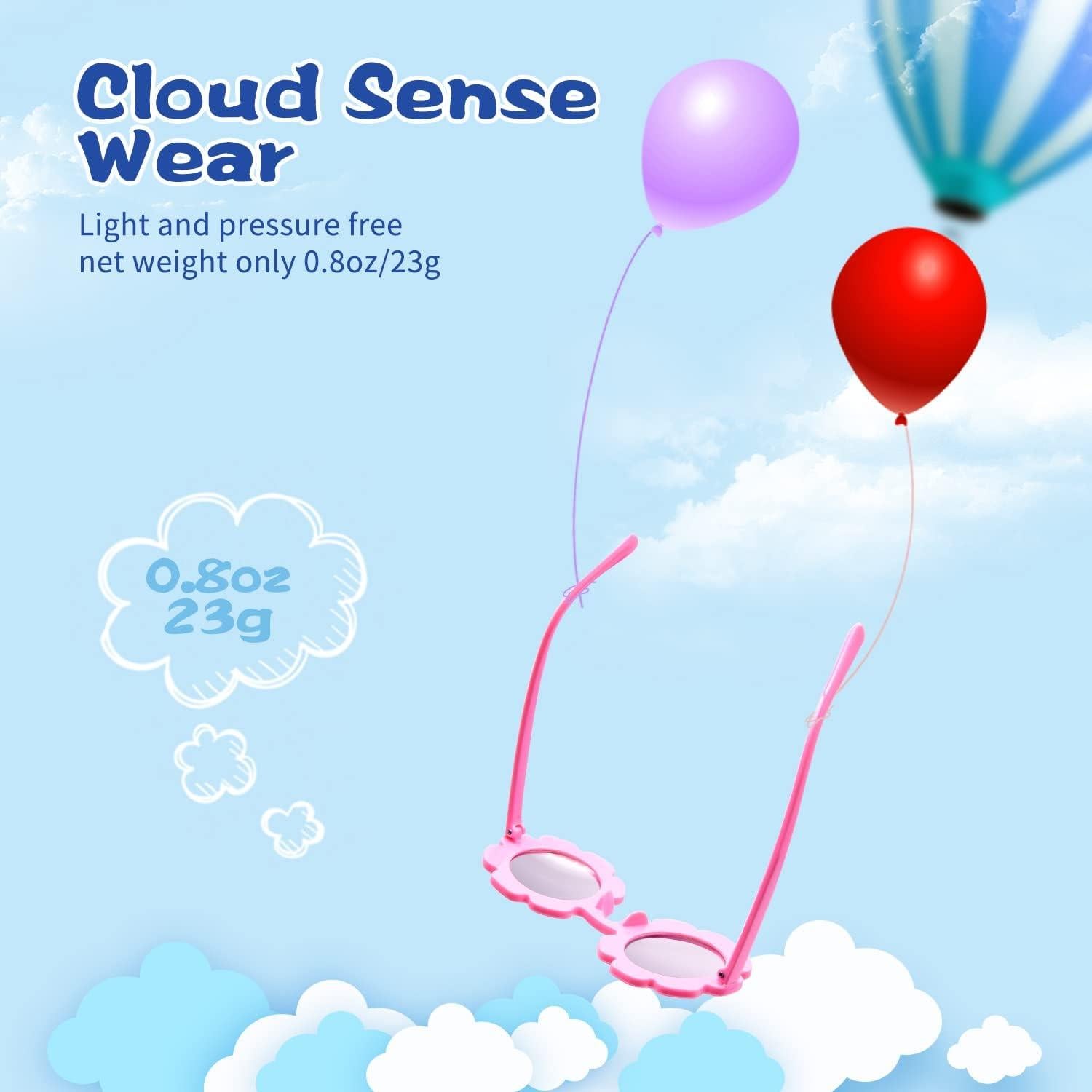 Gafas de Sol Redondas para Niñas - 2 Piezas con Flores