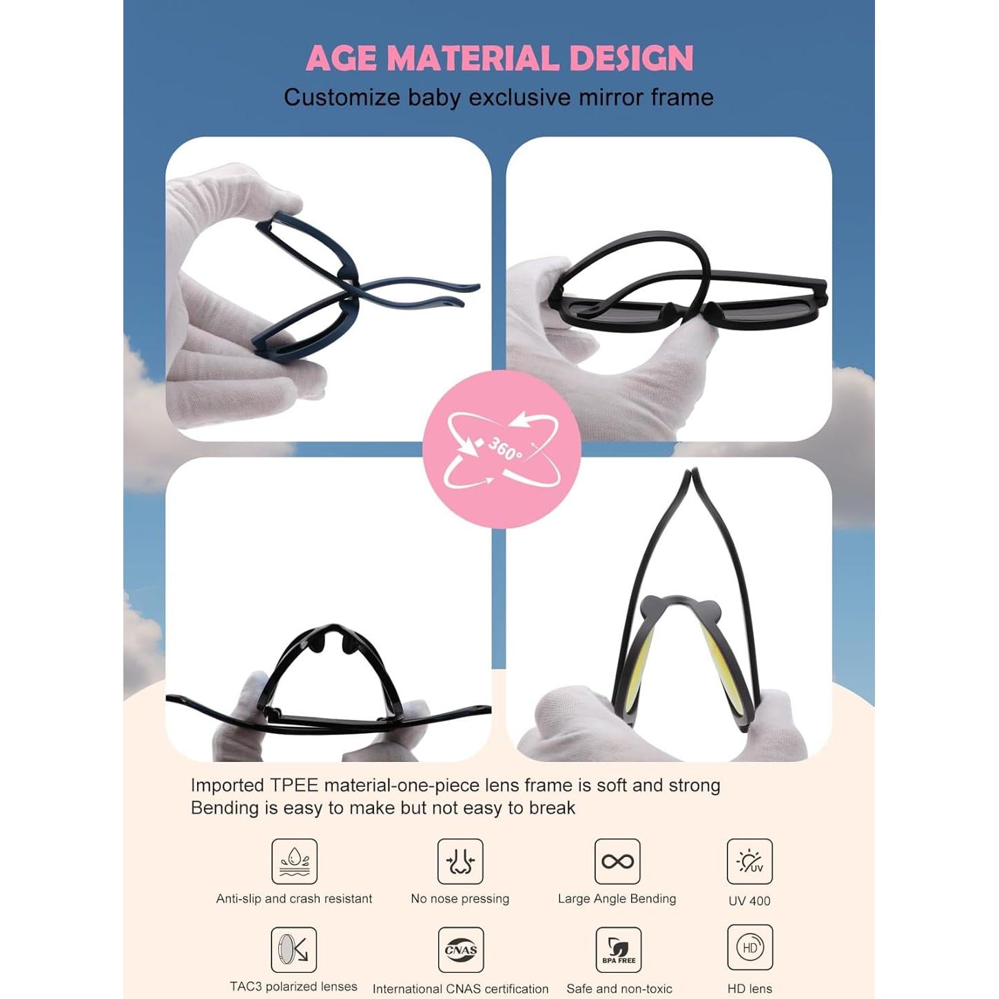 Gafas de sol polarizadas AZorb para bebés 0-24 meses UV 100%