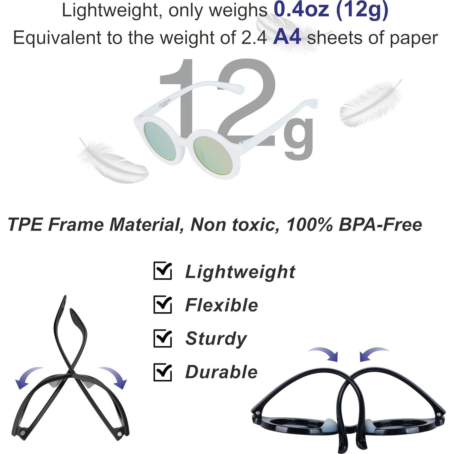 Gafas de sol polarizadas COCOSAND para bebés 0-24 meses