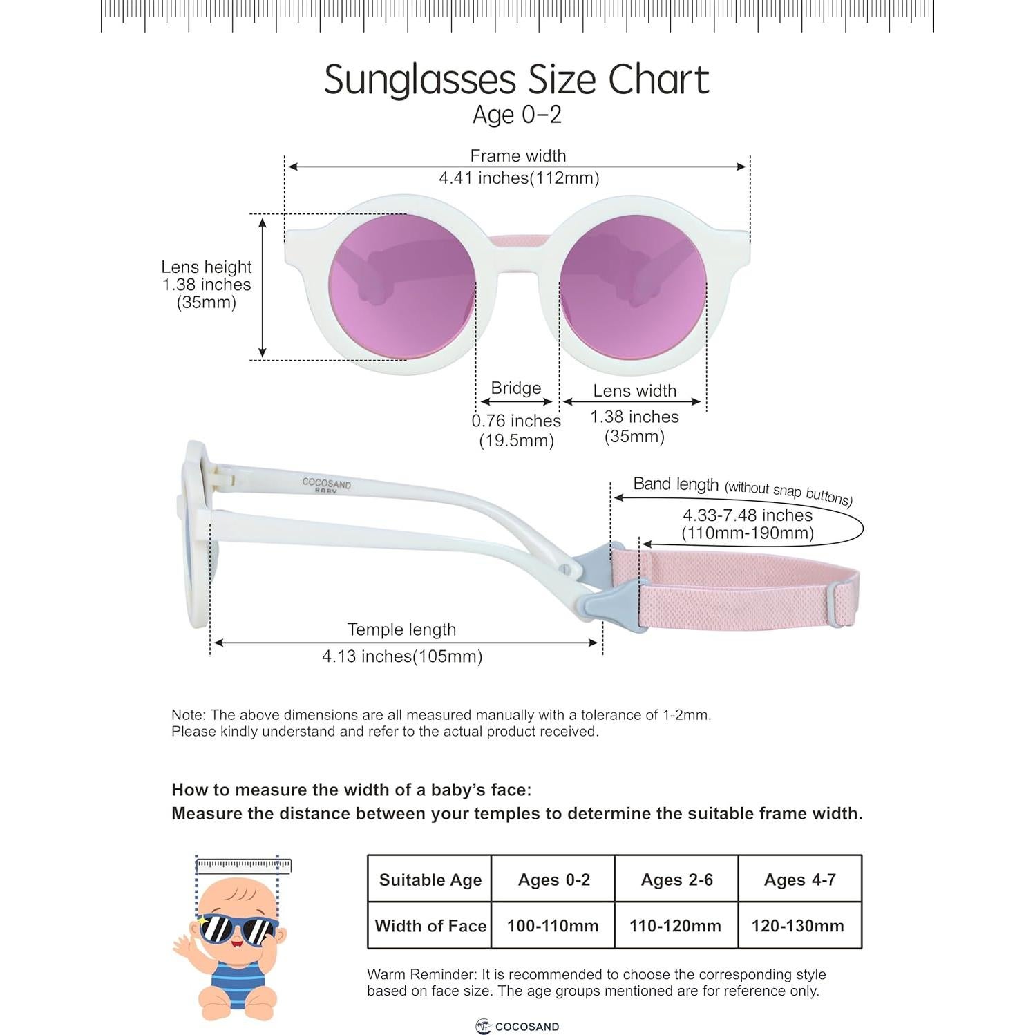 Gafas de sol polarizadas COCOSAND para bebés 0-24 meses