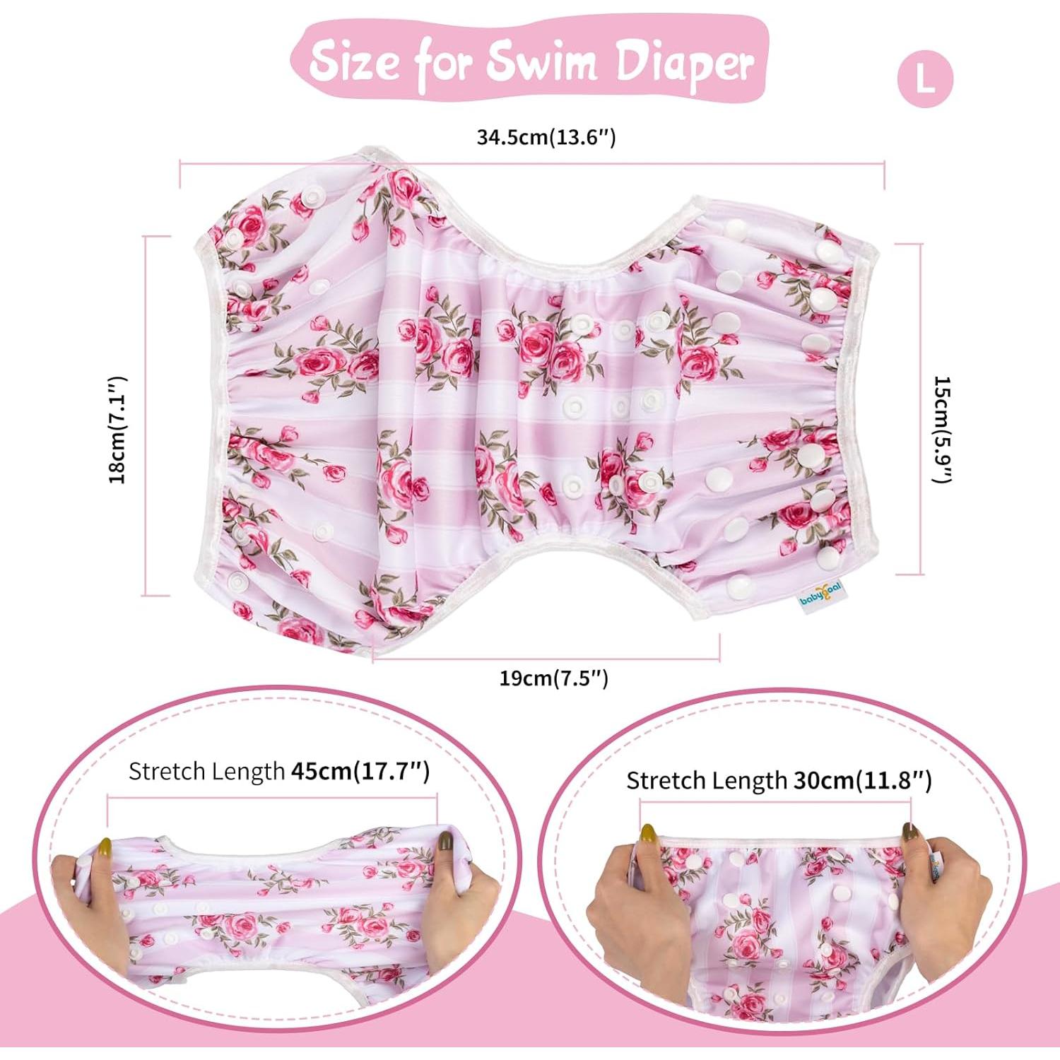 Pañales de Natación Reutilizables Babygoal 3 Paquetes 8M-3T