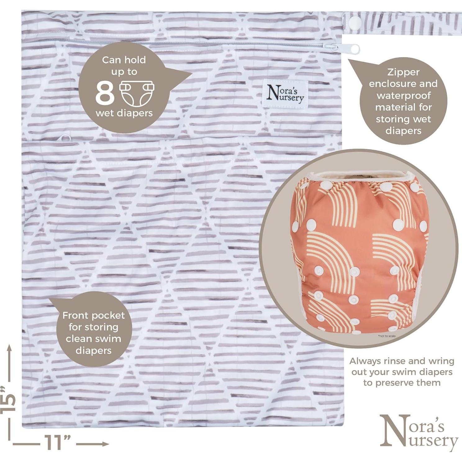 Paquete de 3 Pañales de Natación Reutilizables Nora's Nursery - Talla Única Ajustable Tropical