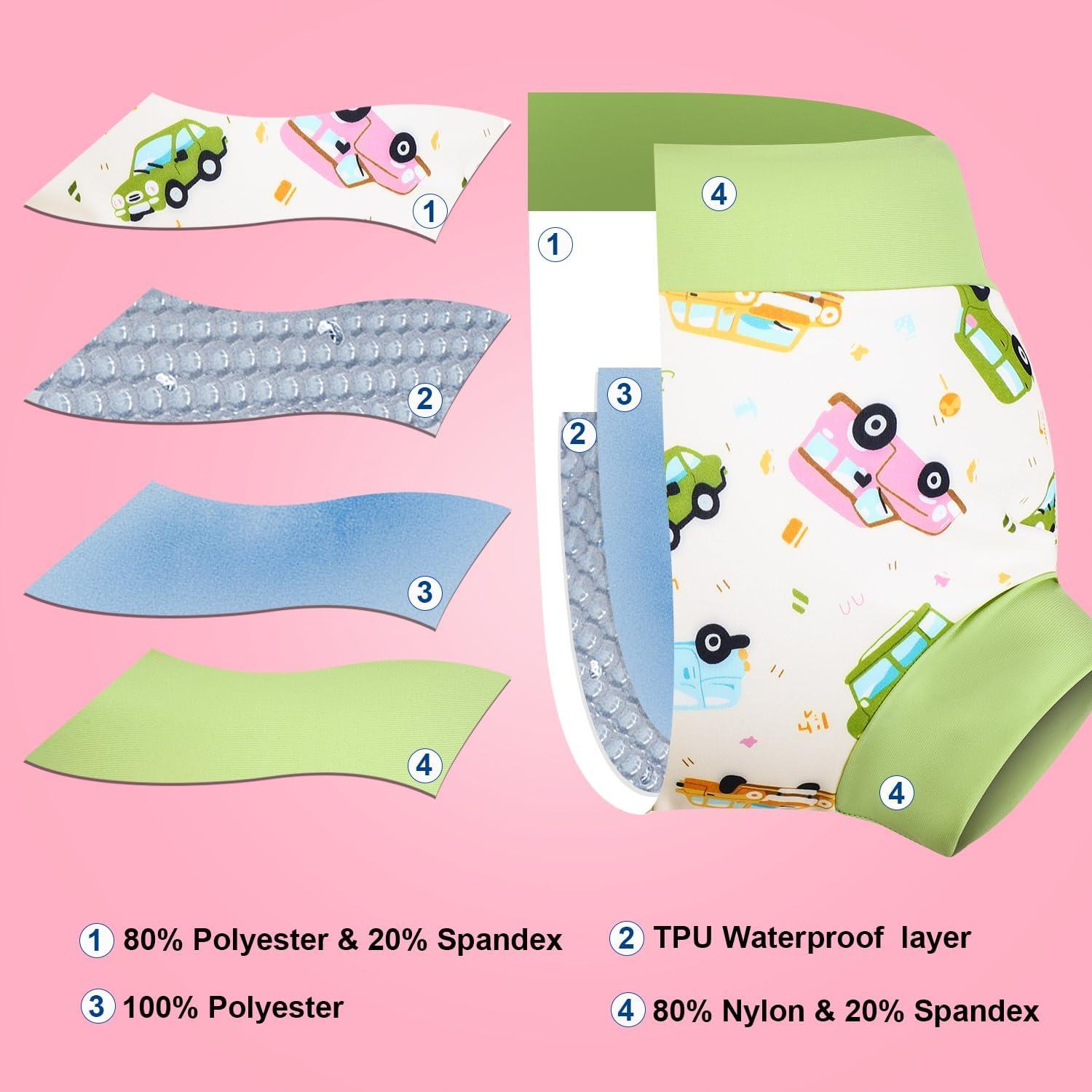 Pañal de Natación Reutilizable MoeMoe 2T Rosa Impermeable