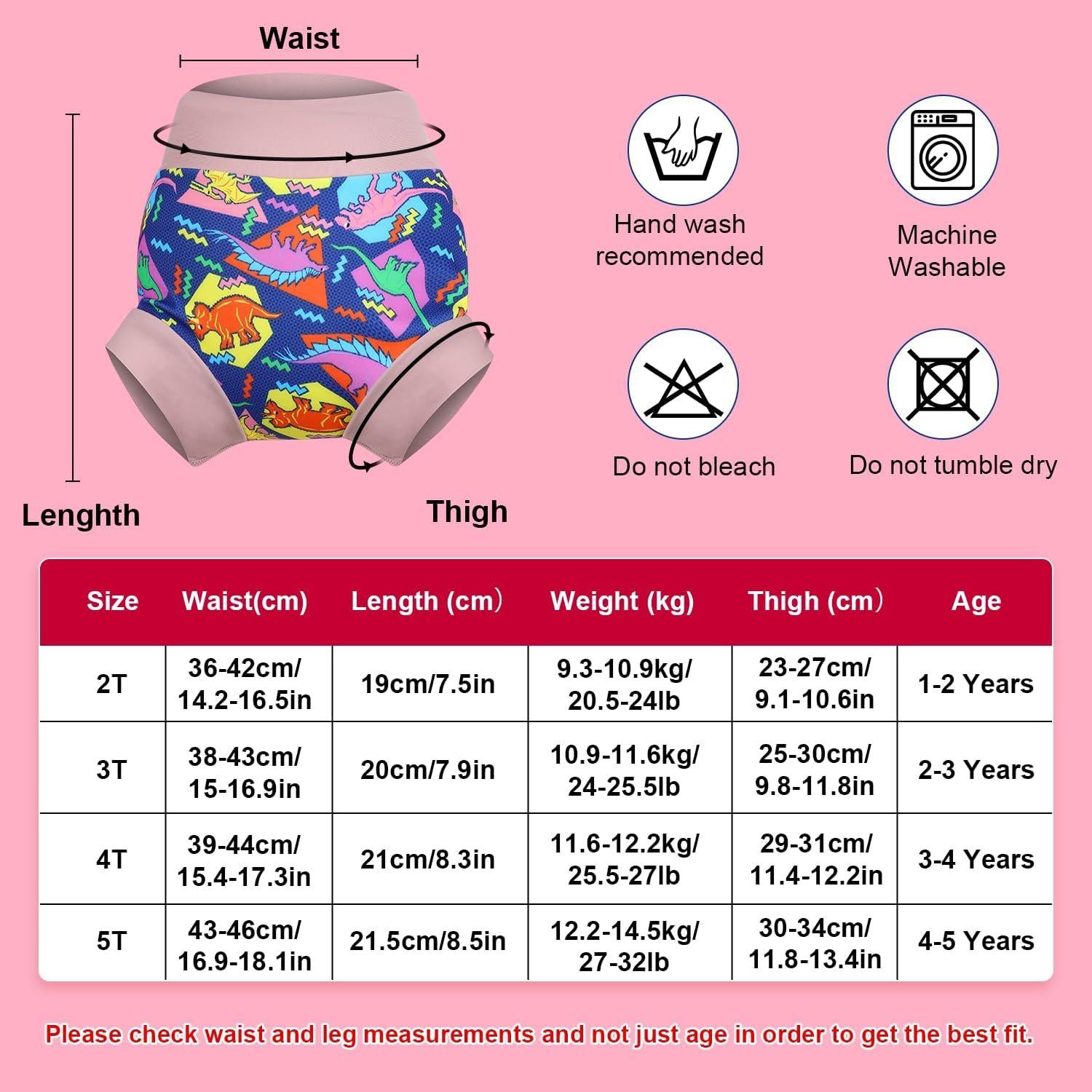 Pañal de Natación Reutilizable MoeMoe 2T Rosa Impermeable