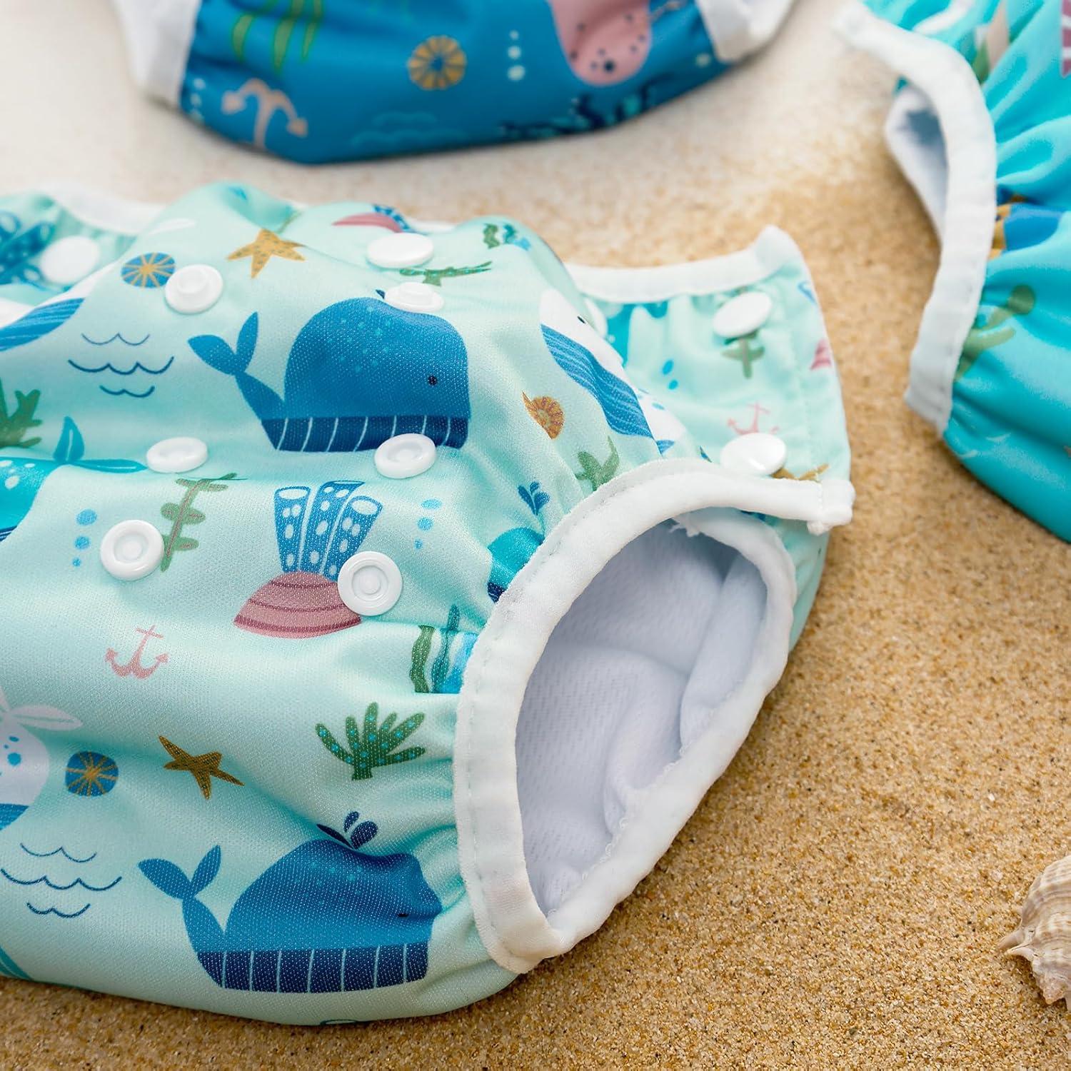 Pañales de Natación HappyFlute Reutilizables Azul Océano 0-3 Años