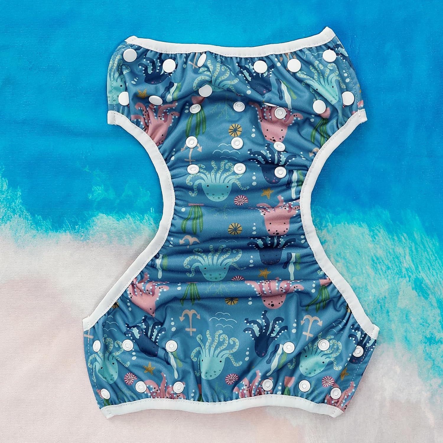 Pañales de Natación HappyFlute Reutilizables Azul Océano 0-3 Años