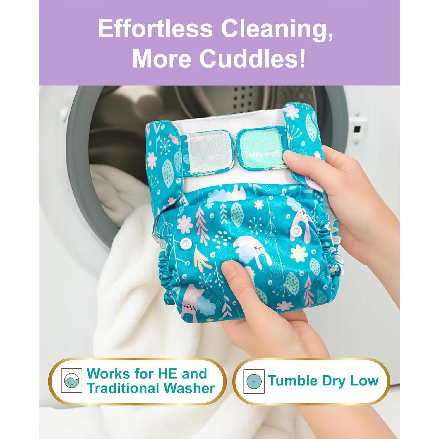 Pañal de tela reutilizable Fairywell con indicador de humedad