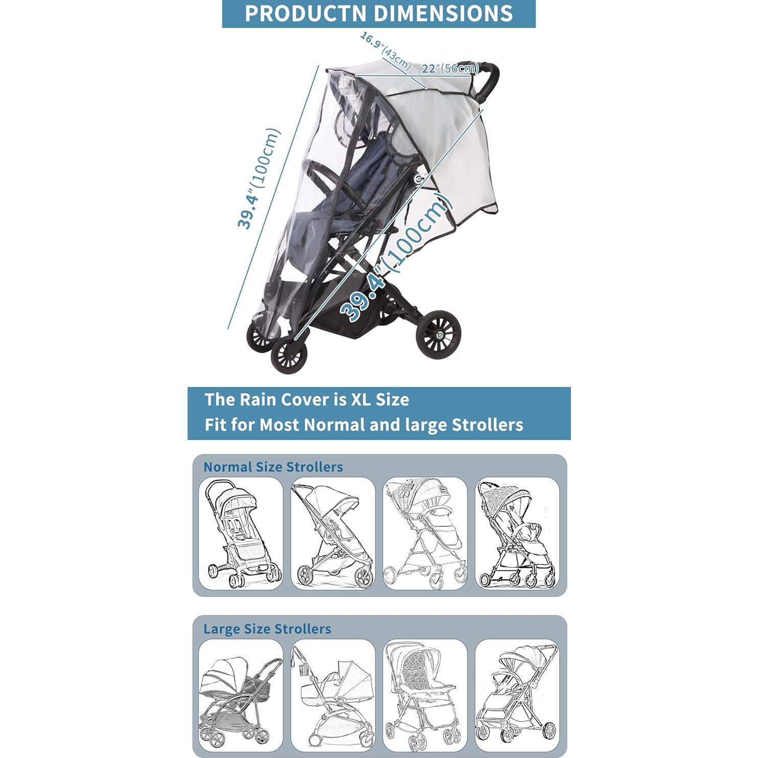 Cubierta de Lluvia para Cochecito Amorbase XL Impermeable