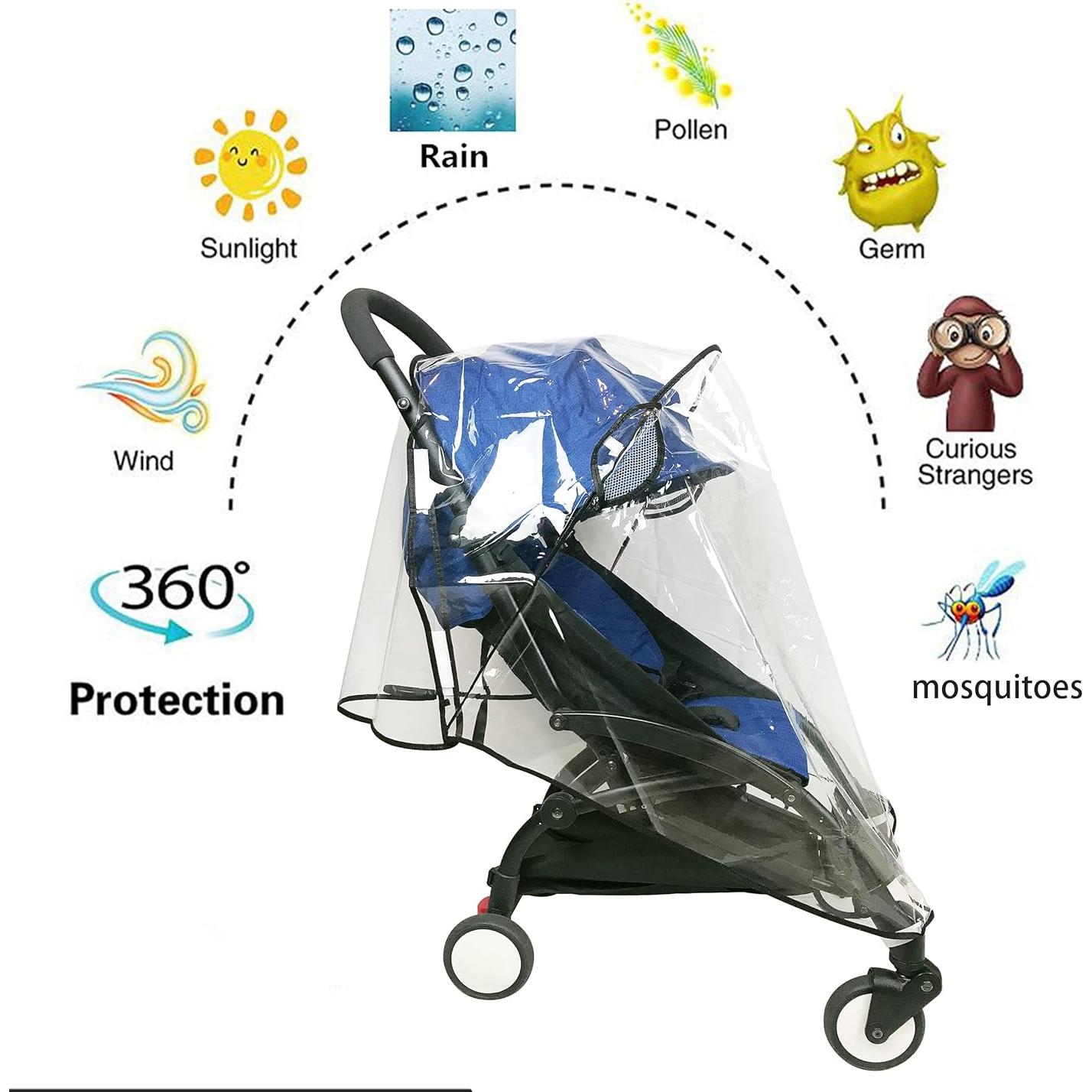 Cubierta de Lluvia Universal para Cochecito de Bebé LLUFO - EVA Impermeable