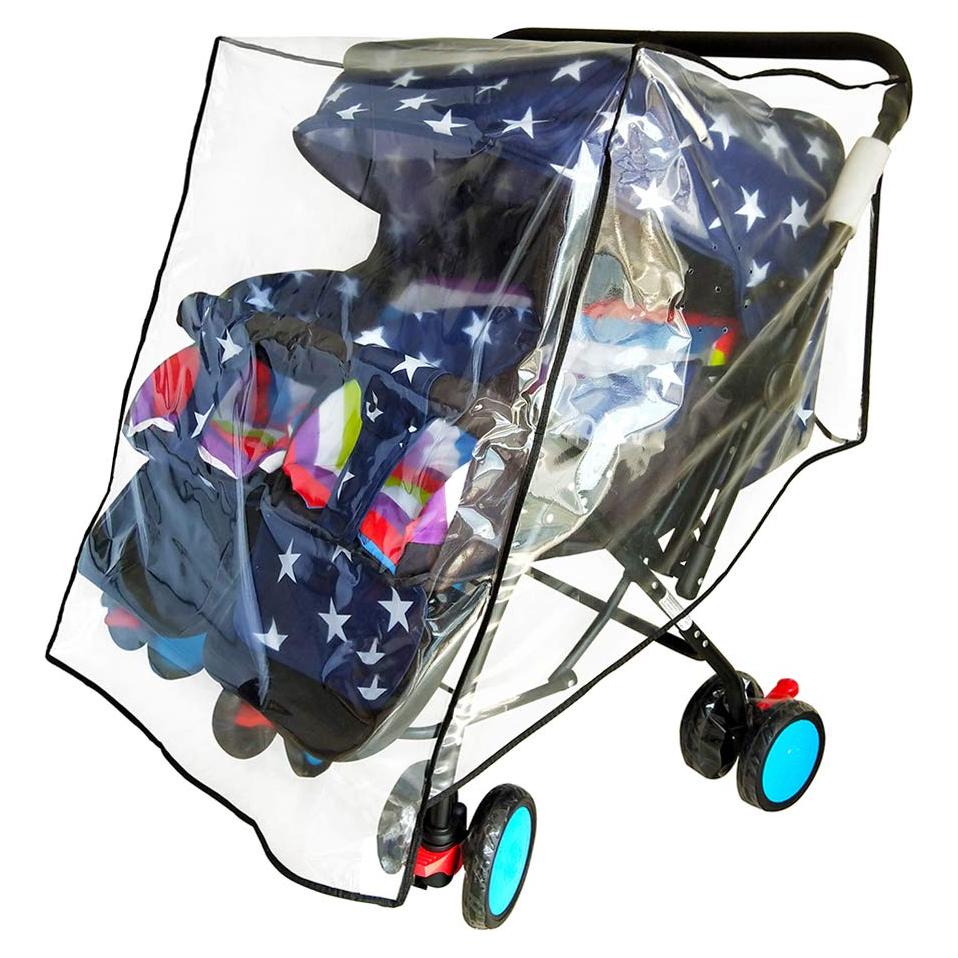 Cubierta para lluvia universal HSJH para cochecito doble lado a lado