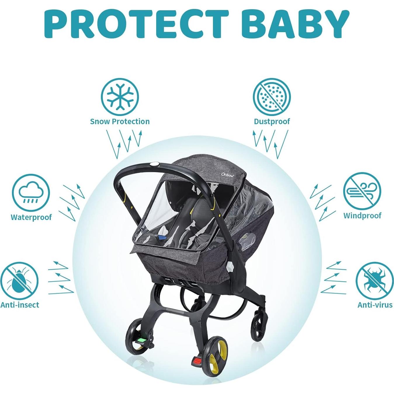 Cubierta de Lluvia Universal para Asiento de Auto Orzbow - Negro