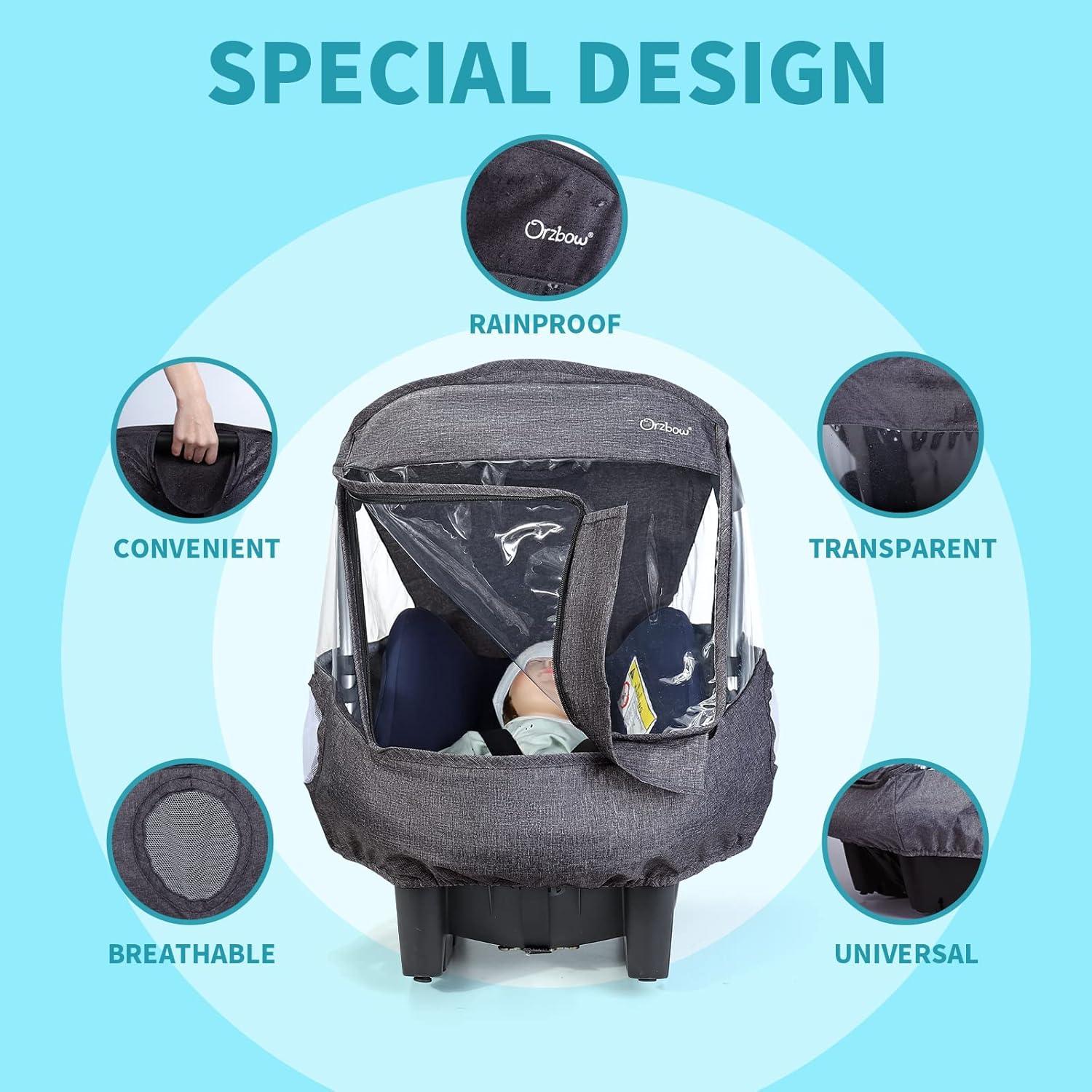 Cubierta de Lluvia Universal para Asiento de Auto Orzbow - Negro