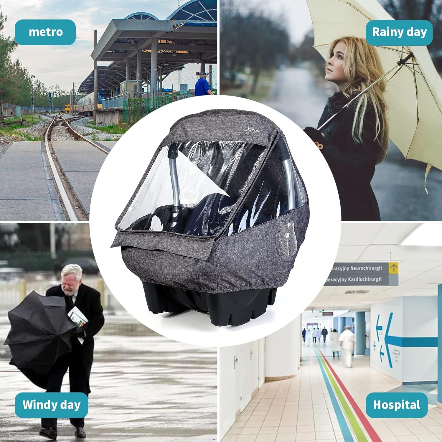 Cubierta de Lluvia Universal para Asiento de Auto Orzbow - Negro