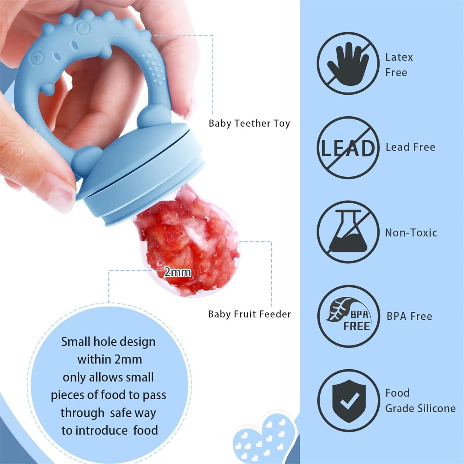 Alimentador de Frutas Silicona Tohecu + Moldes Popsicle 2 Pzs