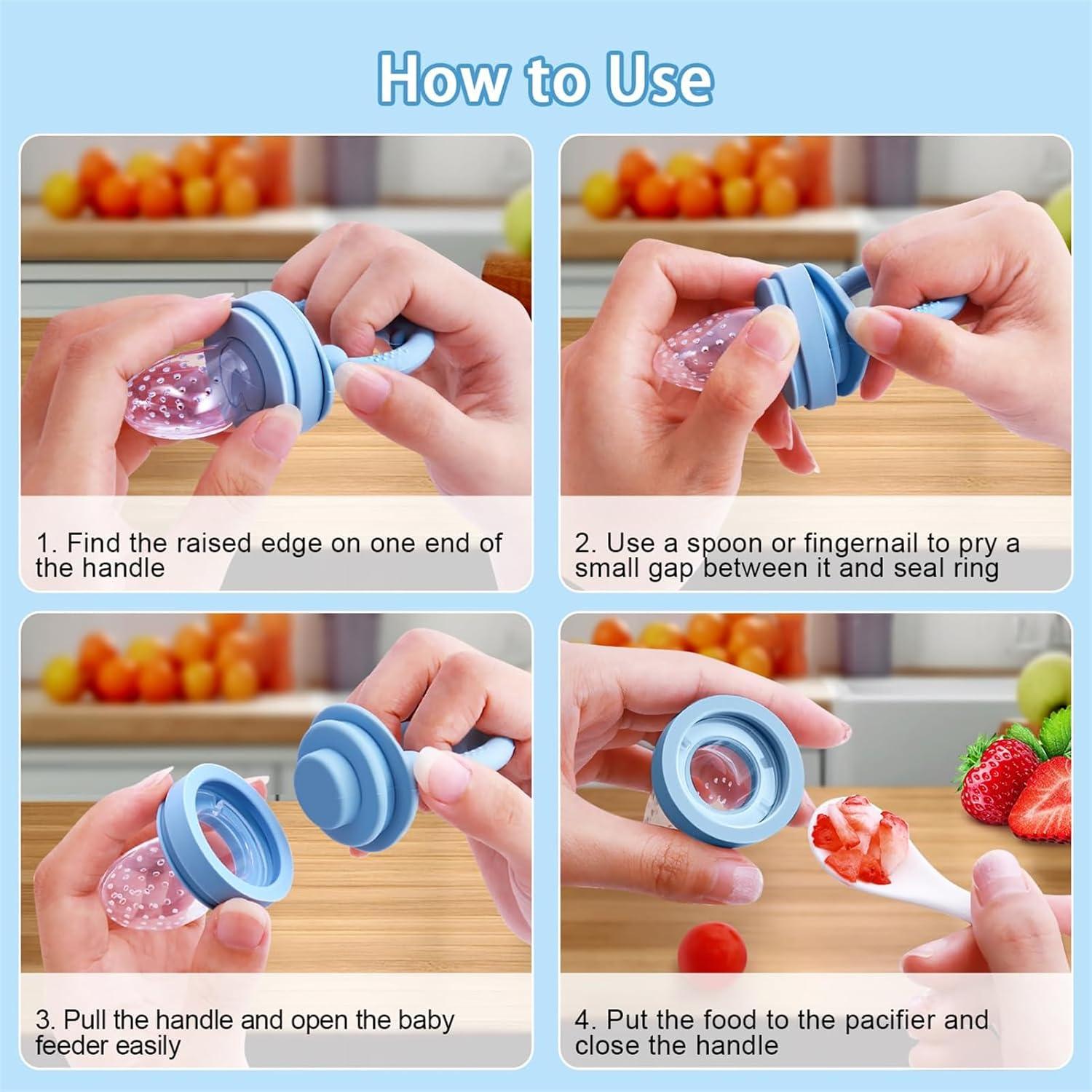 Alimentador de Frutas Silicona Tohecu + Moldes Popsicle 2 Pzs