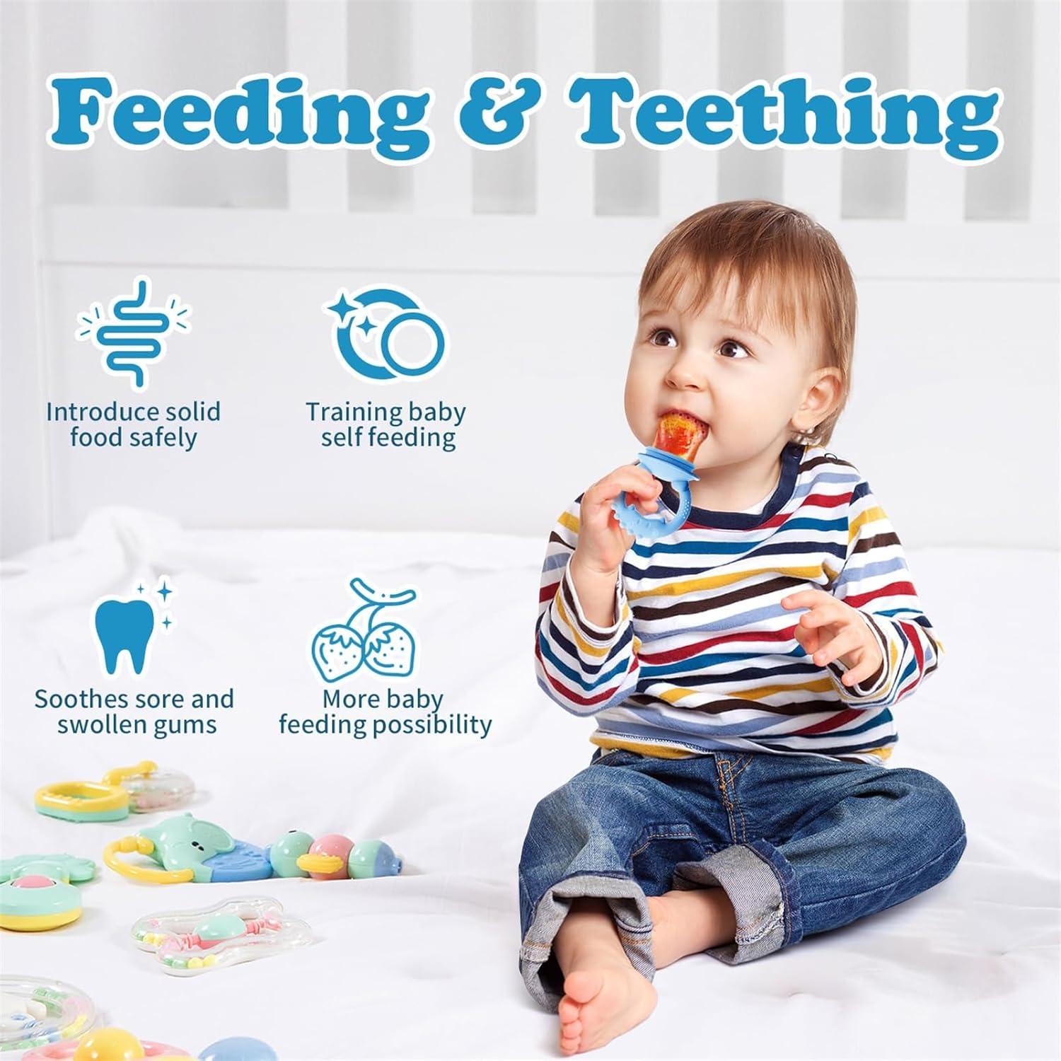 Alimentador de Frutas Silicona Tohecu + Moldes Popsicle 2 Pzs