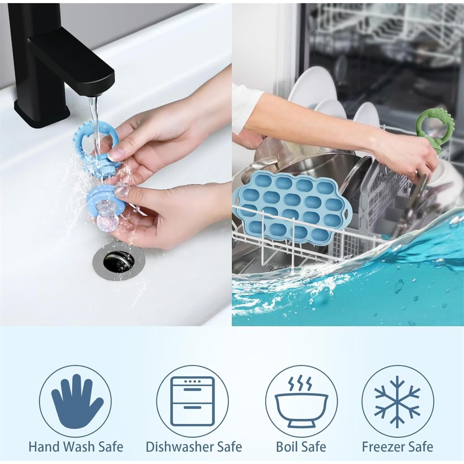 Alimentador de Frutas Silicona Tohecu + Moldes Popsicle 2 Pzs