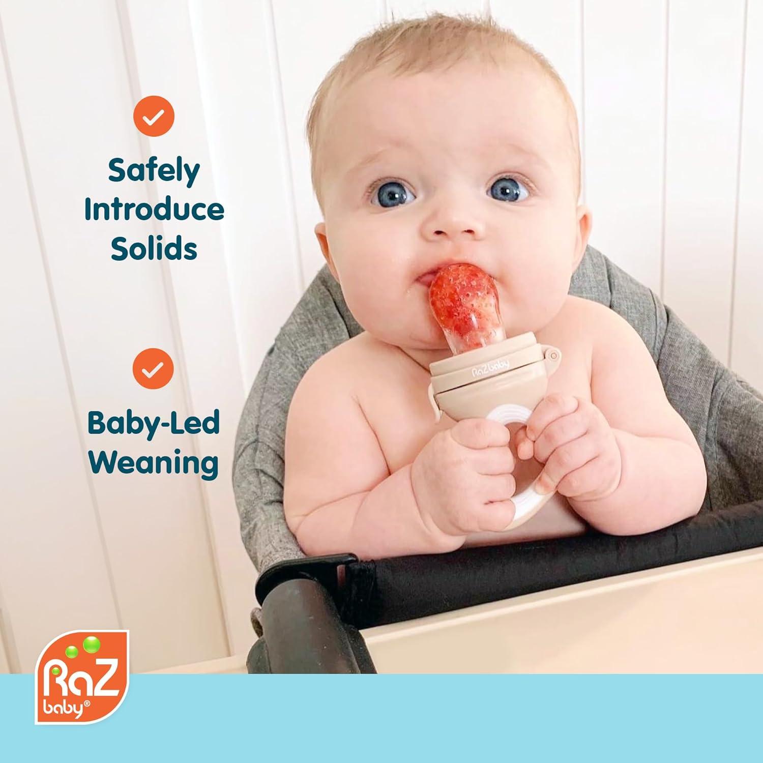 Alimentador de Sólidos RaZbaby 2 Piezas Azul y Naranja - Libre de BPA