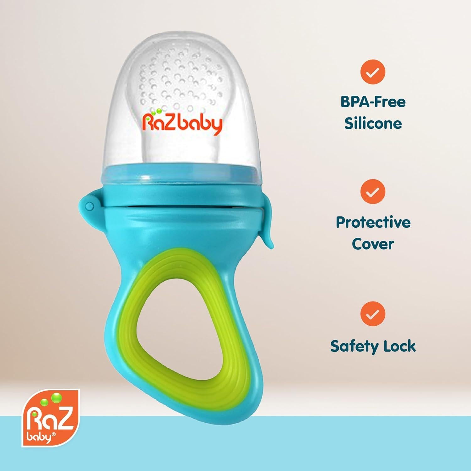 Alimentador de Sólidos RaZbaby 2 Piezas Azul y Naranja - Libre de BPA