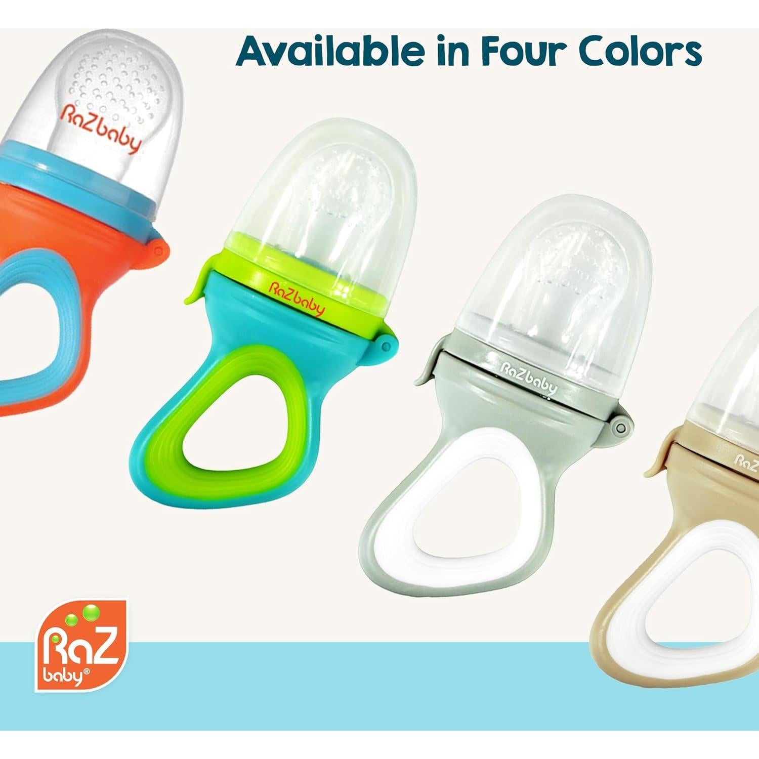 Alimentador de Sólidos RaZbaby 2 Piezas Azul y Naranja - Libre de BPA