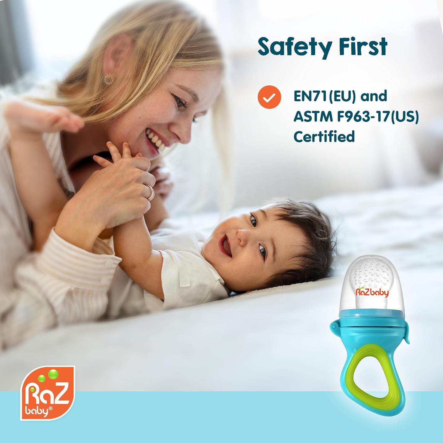 Alimentador de Sólidos RaZbaby 2 Piezas Azul y Naranja - Libre de BPA