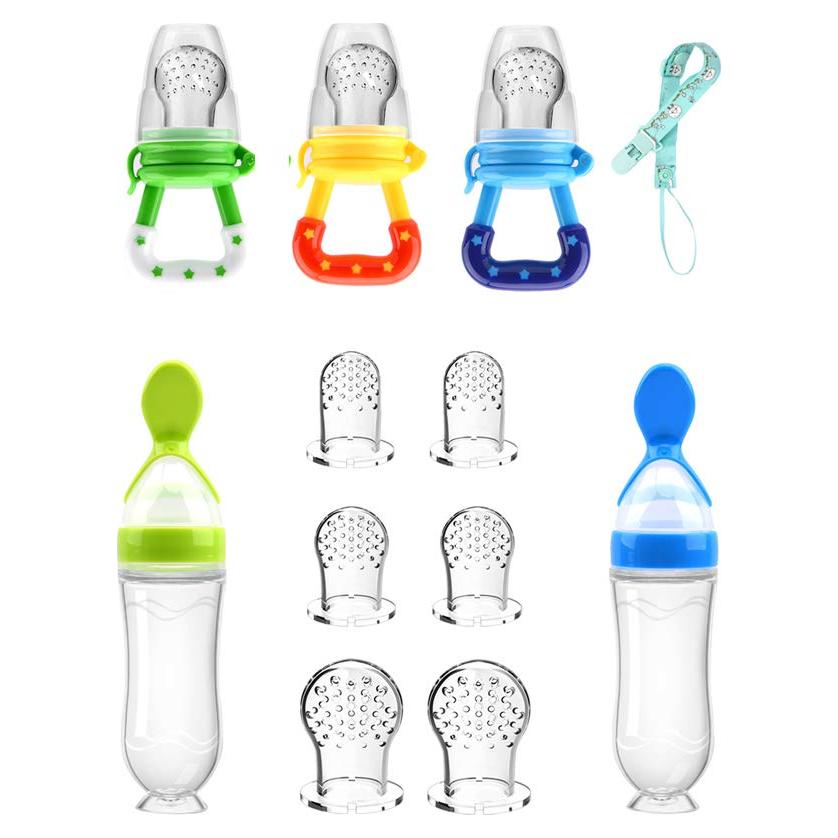 Chupete de Alimentos para Bebé Welcoyo - 3 Pcs + 6 Tetinas