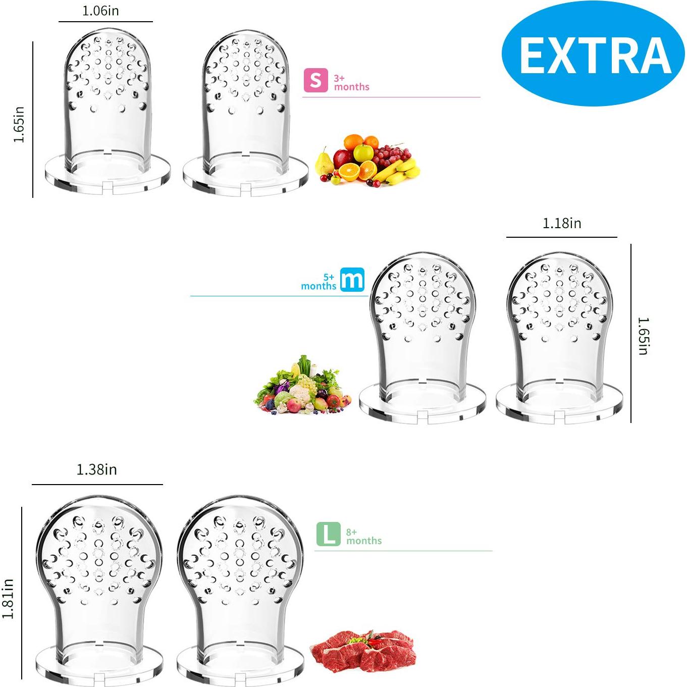 Chupete de Alimentos para Bebé Welcoyo - 3 Pcs + 6 Tetinas