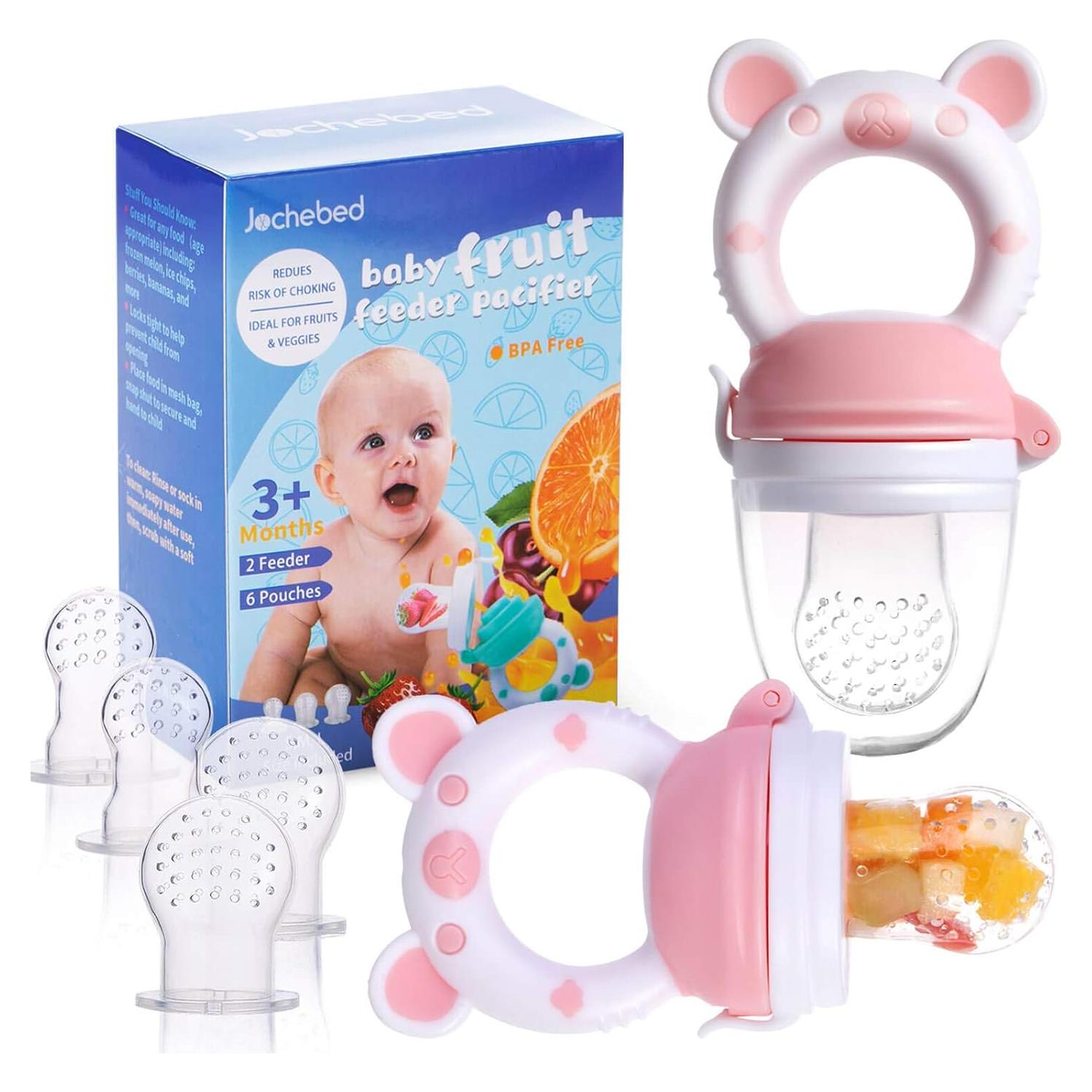 Chupete de Alimentación de Frutas Jochebed Rosa Claro 2 Piezas