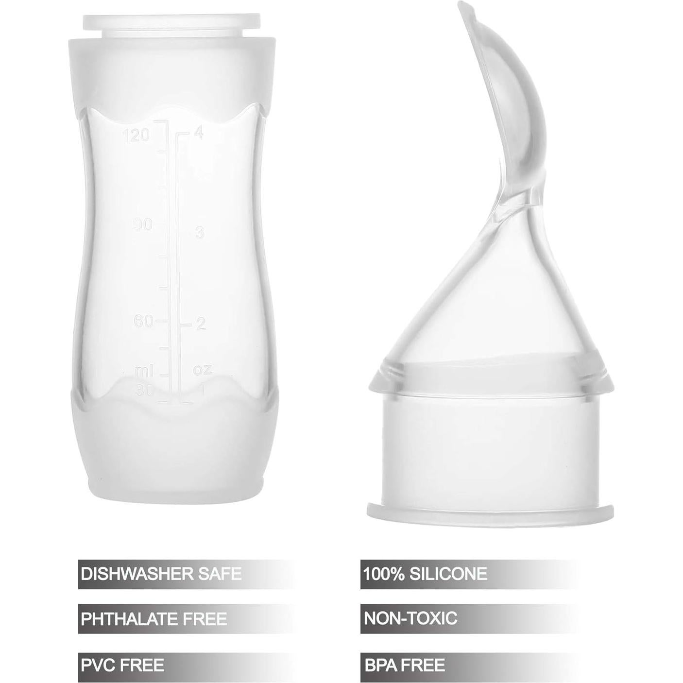 Cuchara de Silicona PandaEar 2 Pack para Bebés - Alimentador 113g