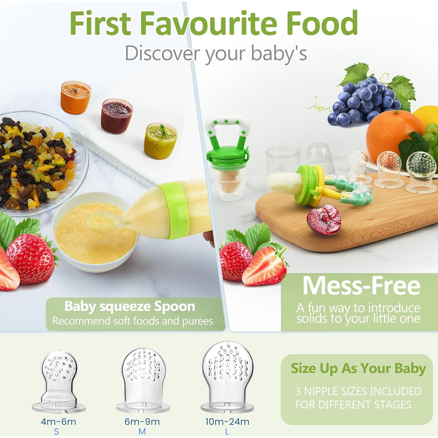 Chupete de Alimentación WAJIAYON para Bebés - 3 Tamaños y Cuchara