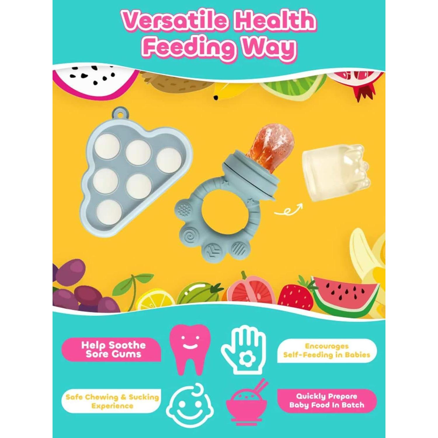 Moldes de Popsicle de Silicona para Bebés LOTBILL - Azul