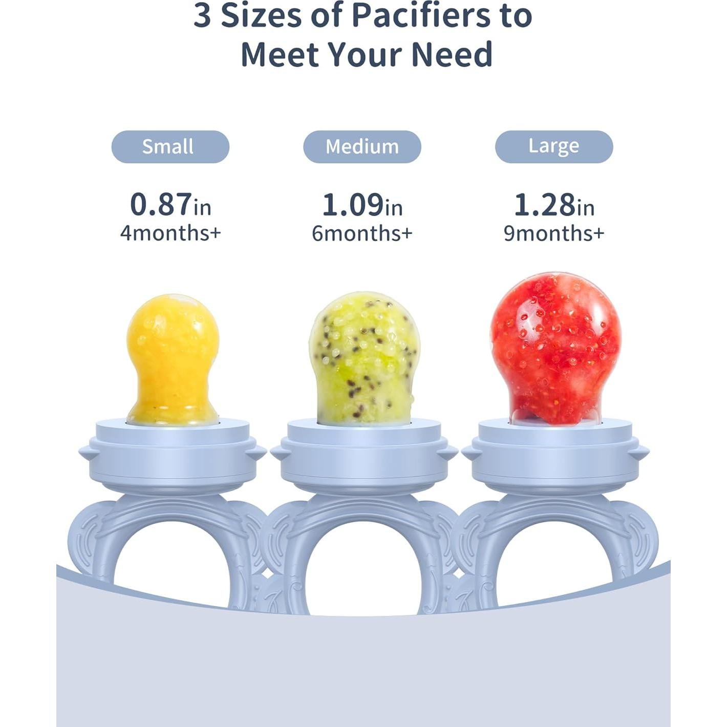 Alimentador de Frutas de Silicona Bebés 2 Piezas Azul