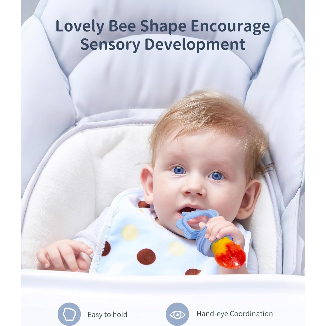 Alimentador de Frutas de Silicona Bebés 2 Piezas Azul