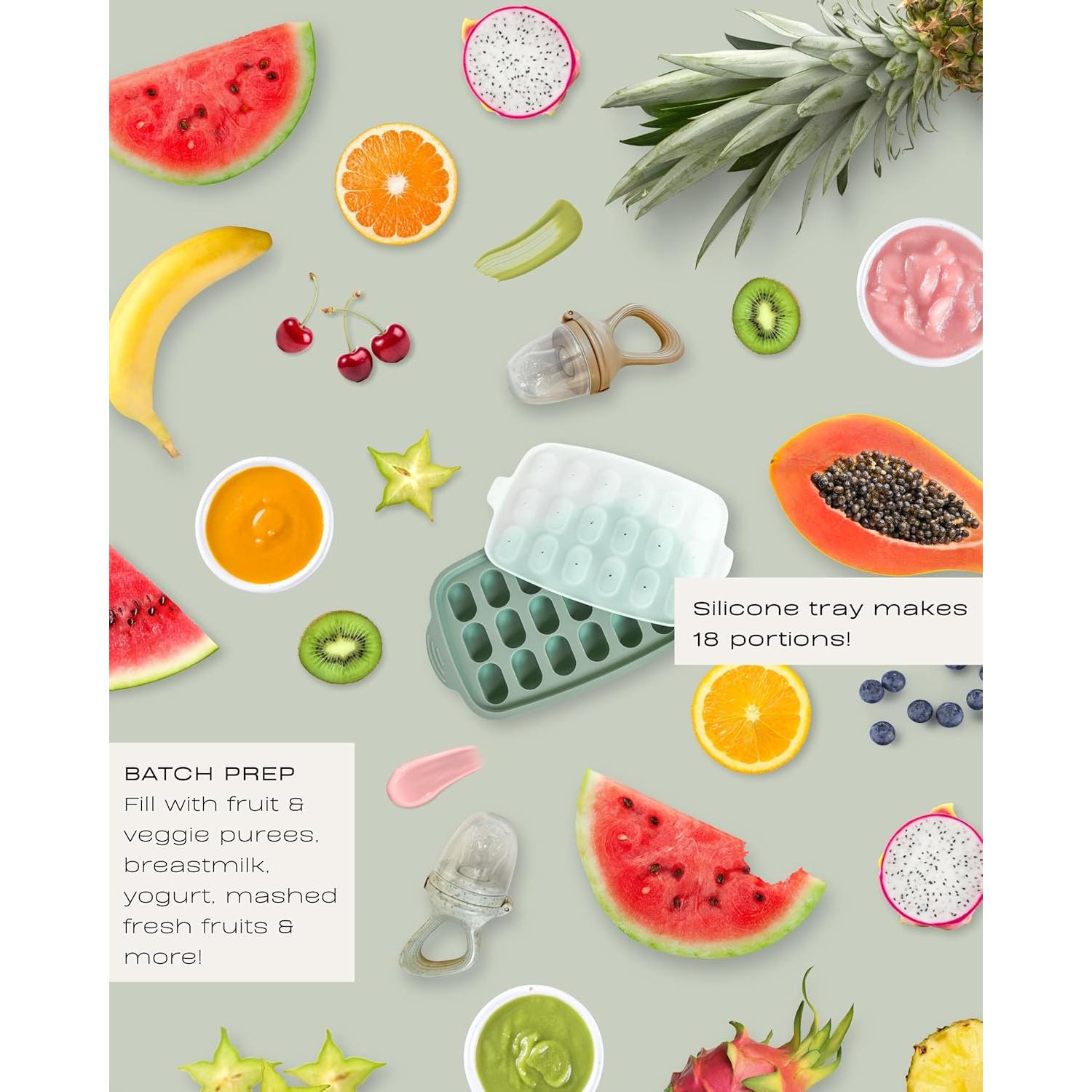 Alimentador de Comida para Bebés Hippypotamus + Bandeja Silicona