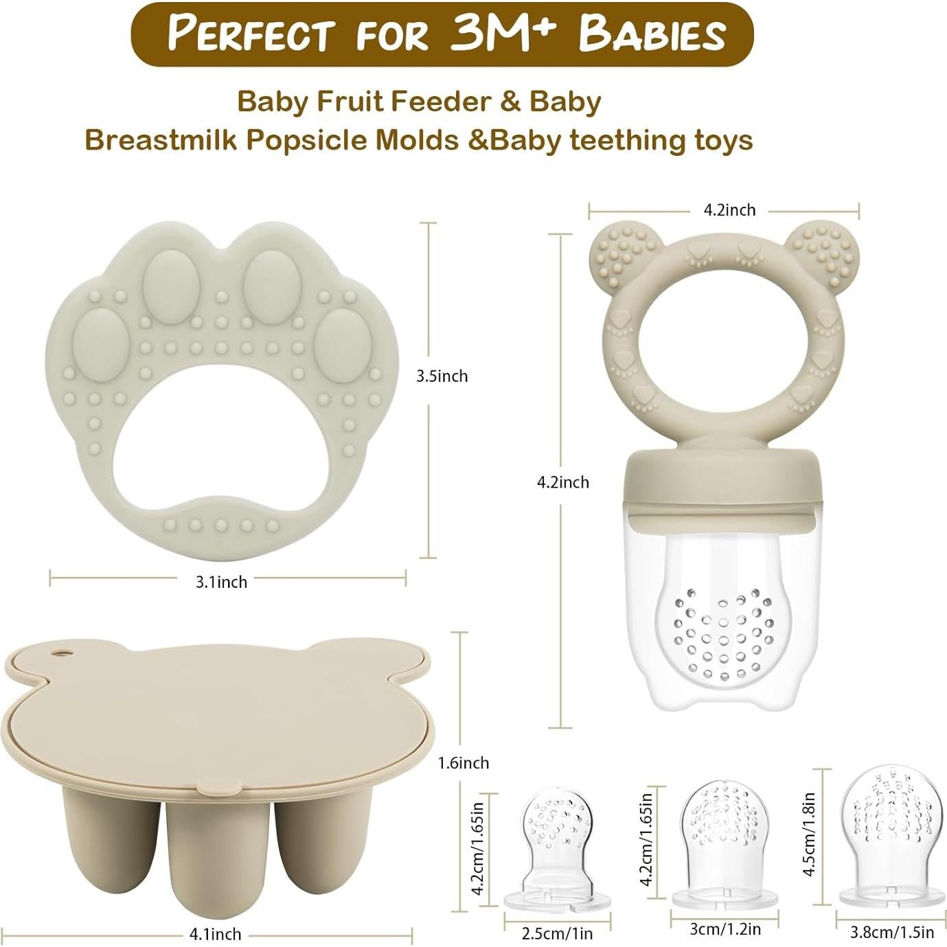 Moldes de Popsicle de Leche Materna y Alimentador de Frutas WAJIAYON