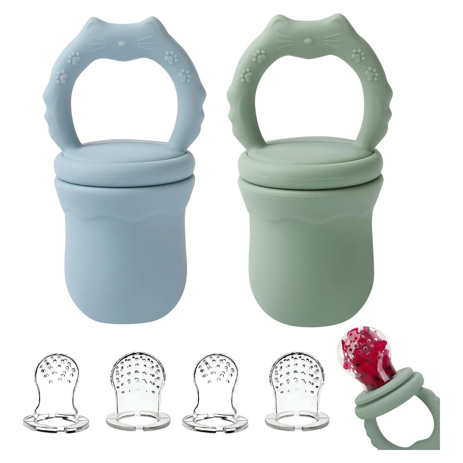 Socub Alimentador de Frutas para Bebés 2 Piezas Silicona BPA Free